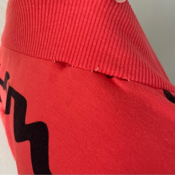 CHAMPION DIY sz S All Over Print SHRUG Short Sleeve Sweatshirt Red Blue - Picture 6 of 9